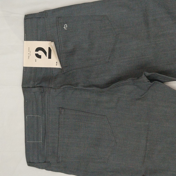 Rag bone fit 2 slim mid rise tailored raw grey denim jeans men's Sz 34w/32L - Picture 6 of 14
